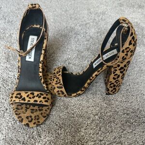 Steve Madden Animal Print Heels - Tan and Black